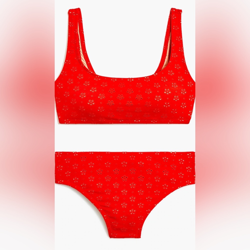 JCREW eyelet red bikini